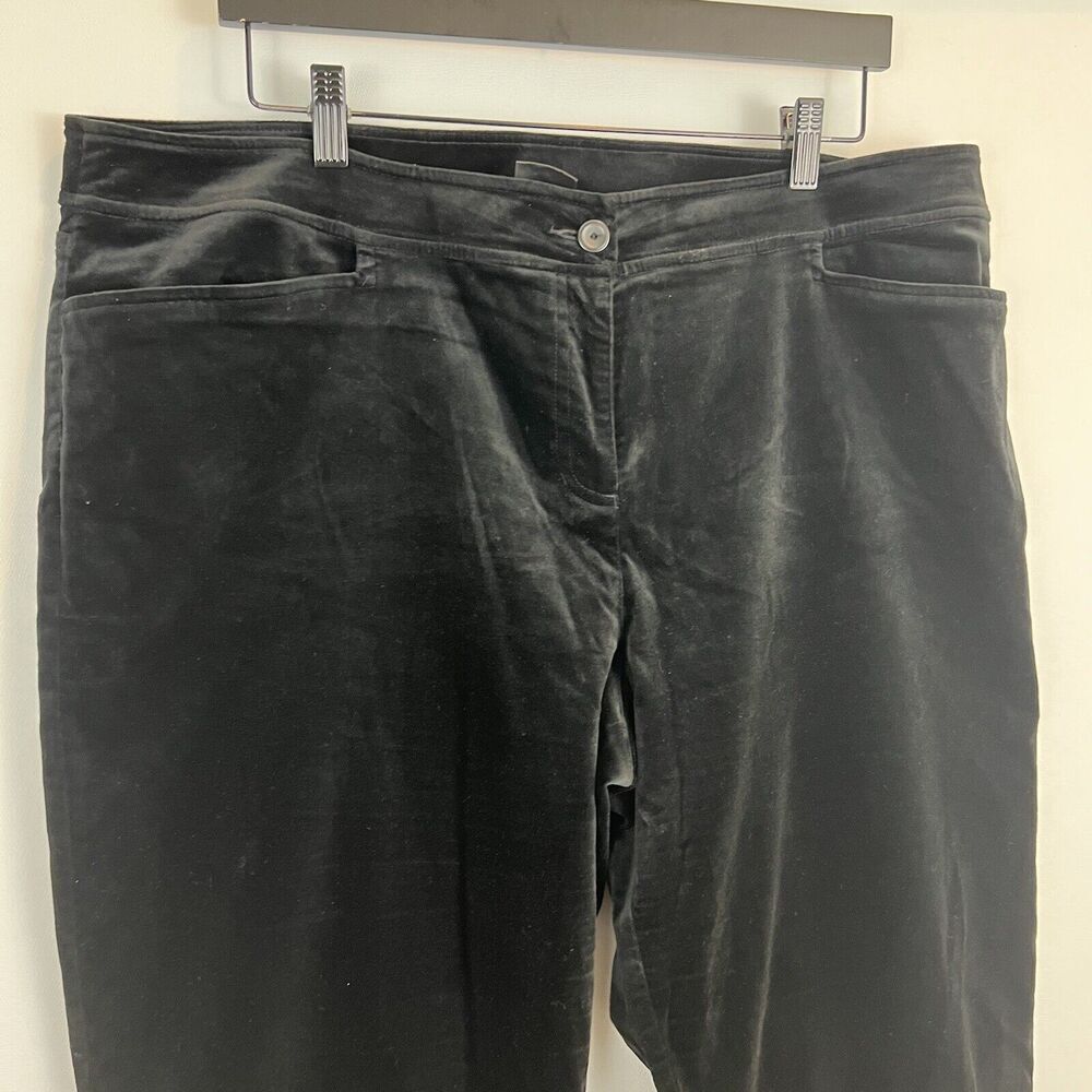 Eileen Fisher Pants Women’s Size XL‎ Black Velvet Straight Leg - Picture 3 of 6